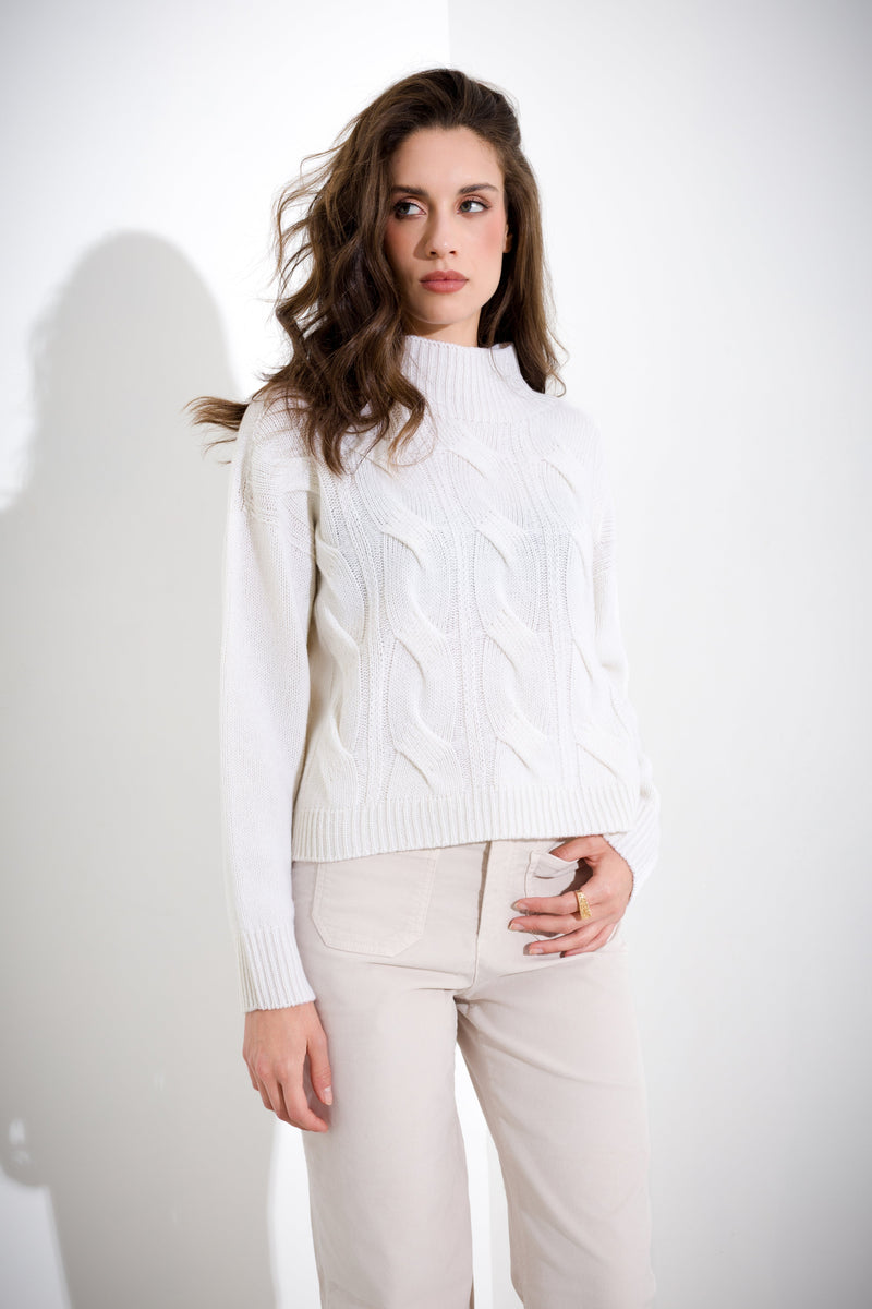 Maglia in pura lana melange a lupetto FRIENDLY SWEATER