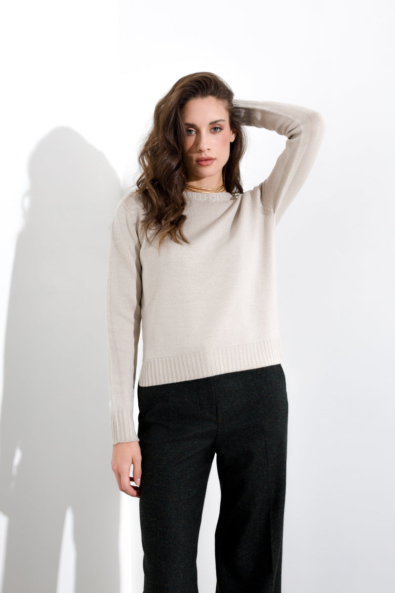 Maglia in pura lana girocollo FRIENDLY SWEATER