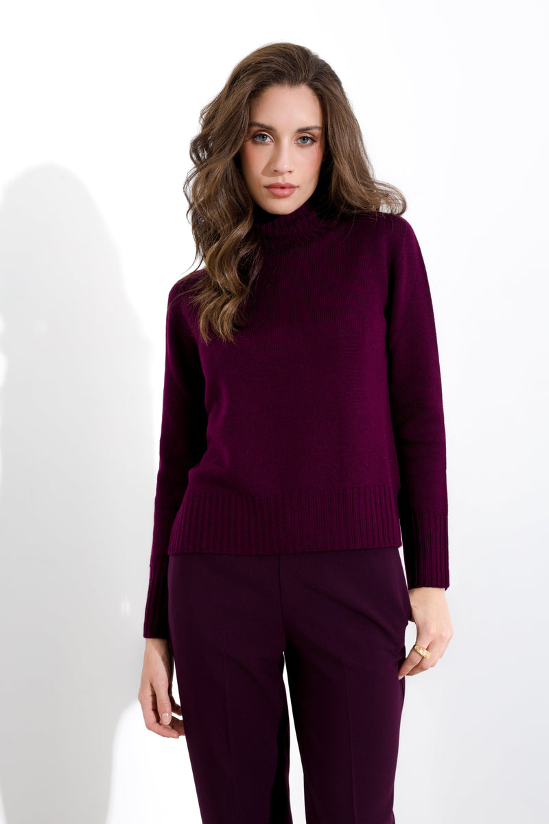 Maglia in pura lana a collo alto FRIENDLY SWEATER