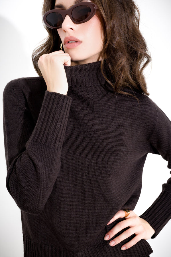 Maglia dolcevita in pura lana FRIENDLY SWEATER